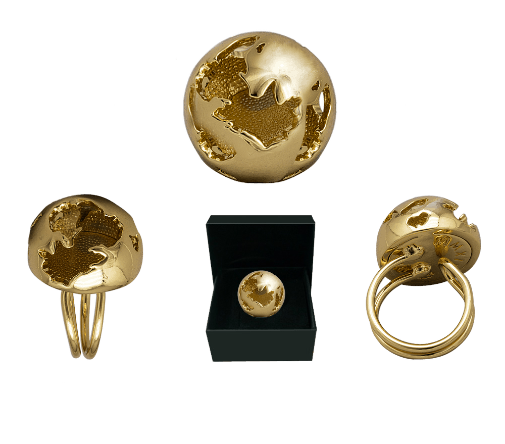 IOAKU Ring Globe Gold