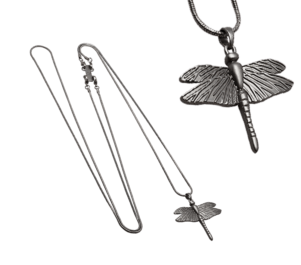 IOAKU Necklace Dragonfly Mini Matte Grey