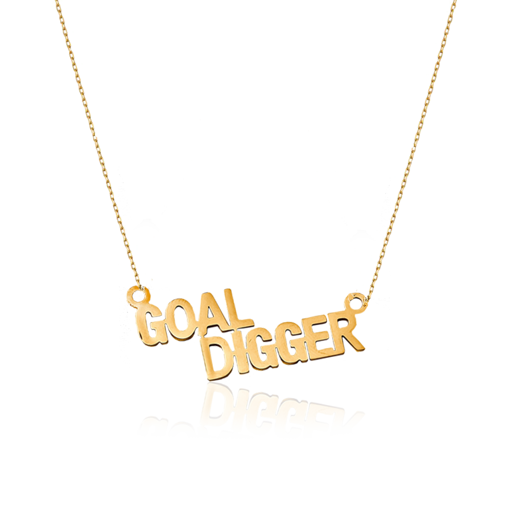 STATEMENT QUOTE MINI NECKLACE - GOAL DIGGER