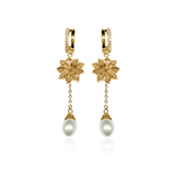 NOELIA PEARL HOOP EARRINGS