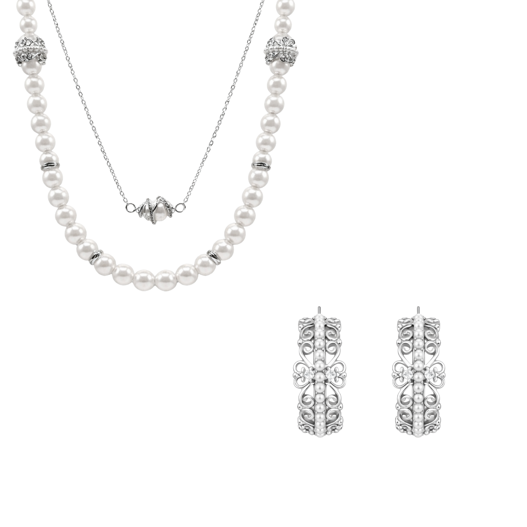 BAROQUE LACE Loop Örhängen + Halsband Set