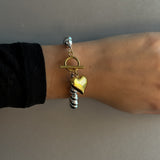 BERRY HEART ARMBAND Guld/Silver 19cm