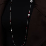 BERRY PEARL SPARKLE ICONIC Halsband - Vinröd