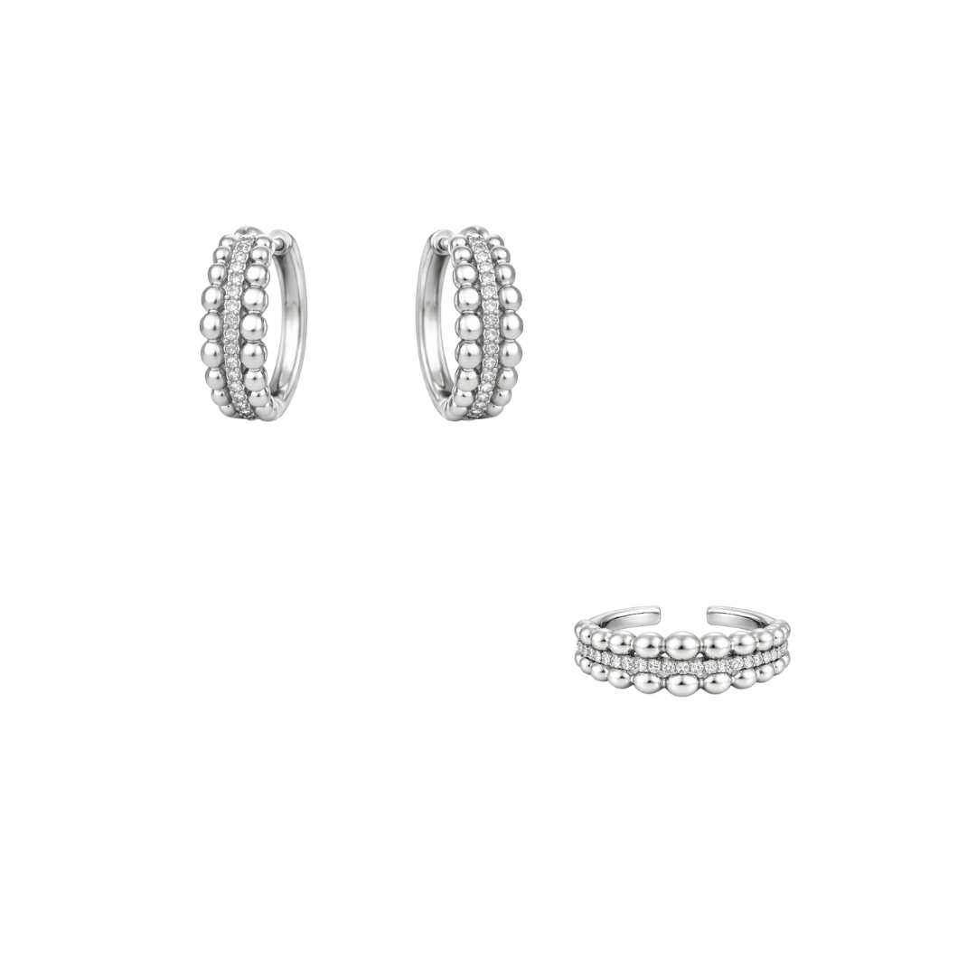 BUBBLE PAVÉ Hoop + Ring Set