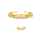 BUBBLE PAVÉ Ring + Cuff Armband Set