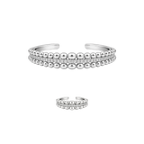 BUBBLE PAVÉ Ring + Cuff Armband Set