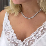 DOMINO CRYSTAL NECKLACE White