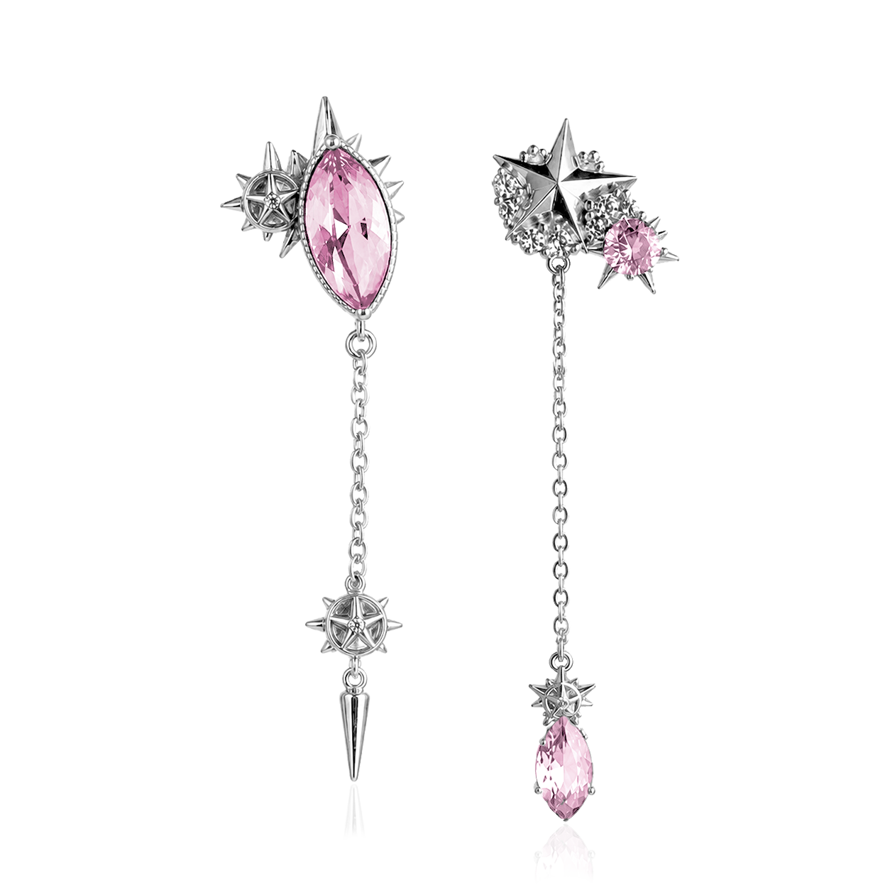 ELECKTRA SPARKLE SPIKE STAR Örhängen - Rosa