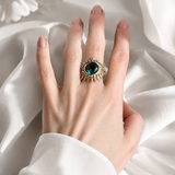 ELECKTRA SPARKLE EYE RING - Blå
