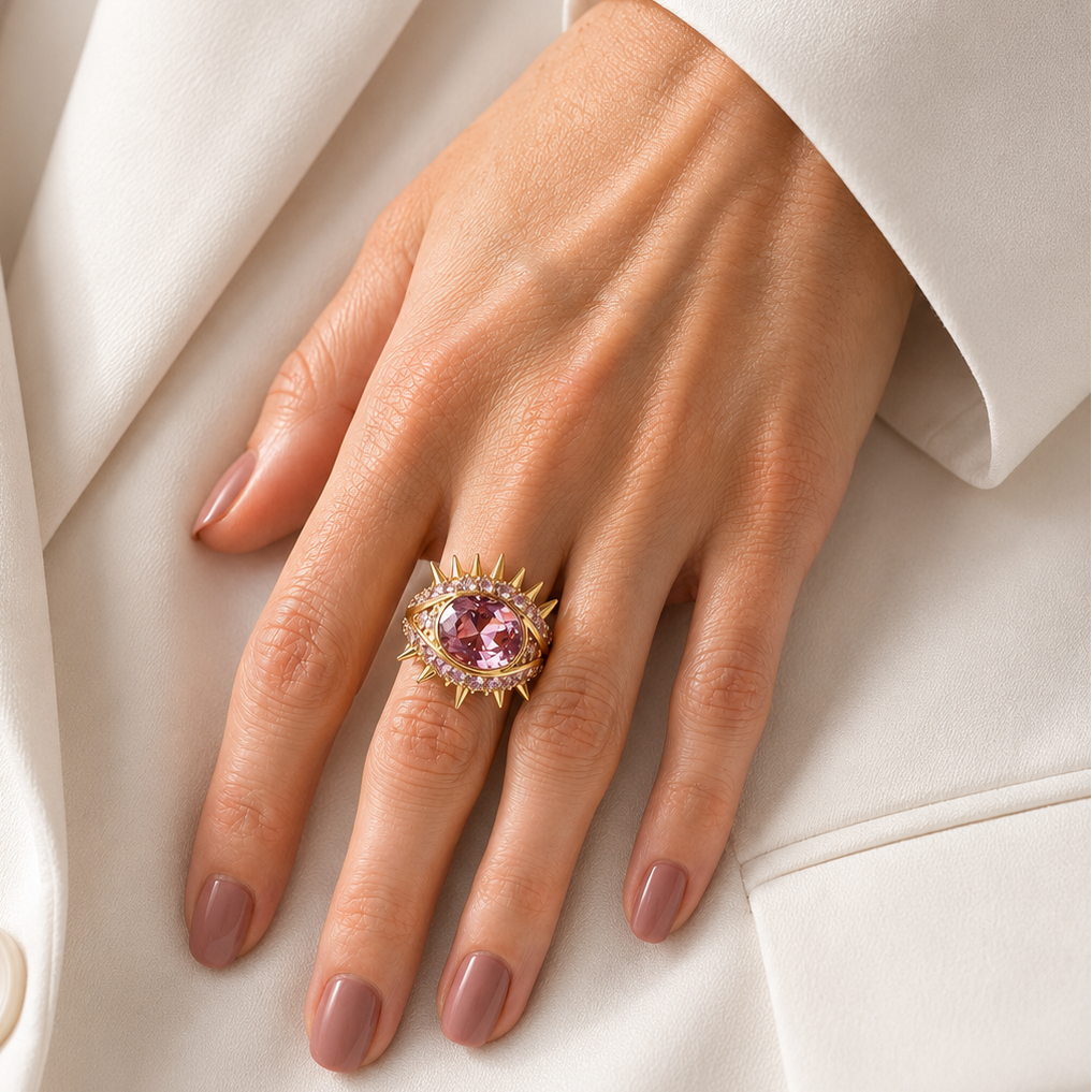 ELECKTRA SPARKLE EYE RING - Rosa
