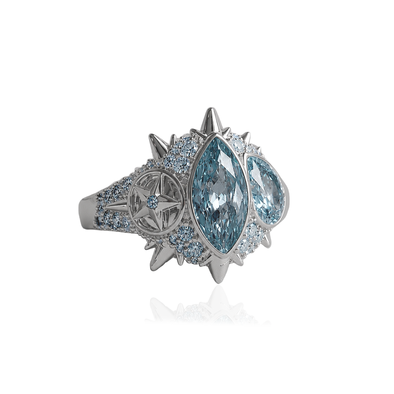 ELECKTRA SPARKLE MULTI RING - Blå