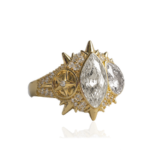 ELECKTRA SPARKLE MULTI RING - Vit
