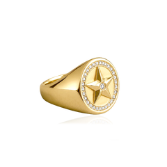 ELECKTRA SIGNET STAR RING