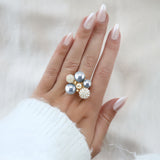 BERRY PEARL SPARKLE MAXI RING - Light blue (Pre-order estimated delivery w.21)