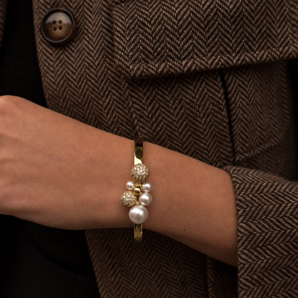 BERRY PEARL PETITE CUFF Armband