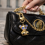 BEAR SKELETON BAG CHARM - Blå