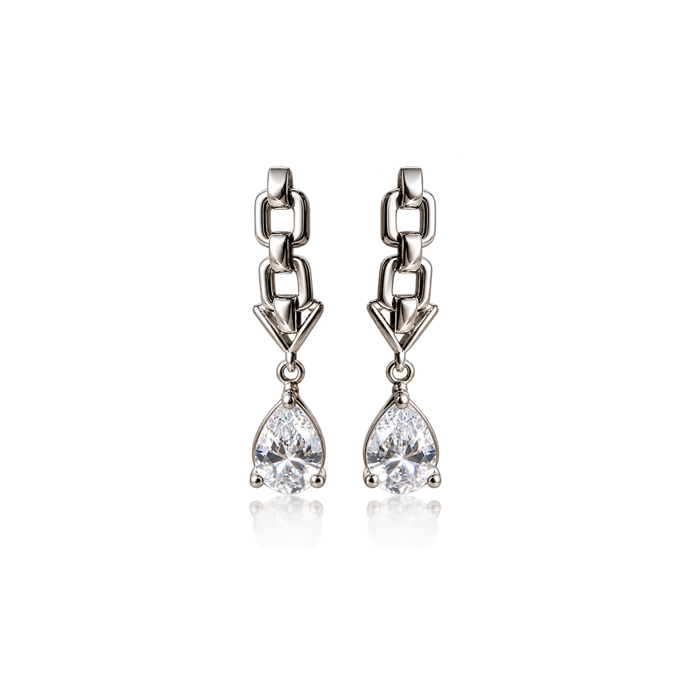 SCALA V PEAR CRYSTAL Örhängen
