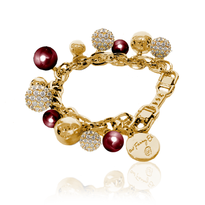 BERRY PEARL SPARKLE Armband - Vinröd