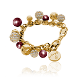 BERRY PEARL SPARKLE Armband - Vinröd (Förbeställning - Tidigast lev. Vecka 38)