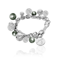 BERRY PEARL SPARKLE Armband - Salvia grön