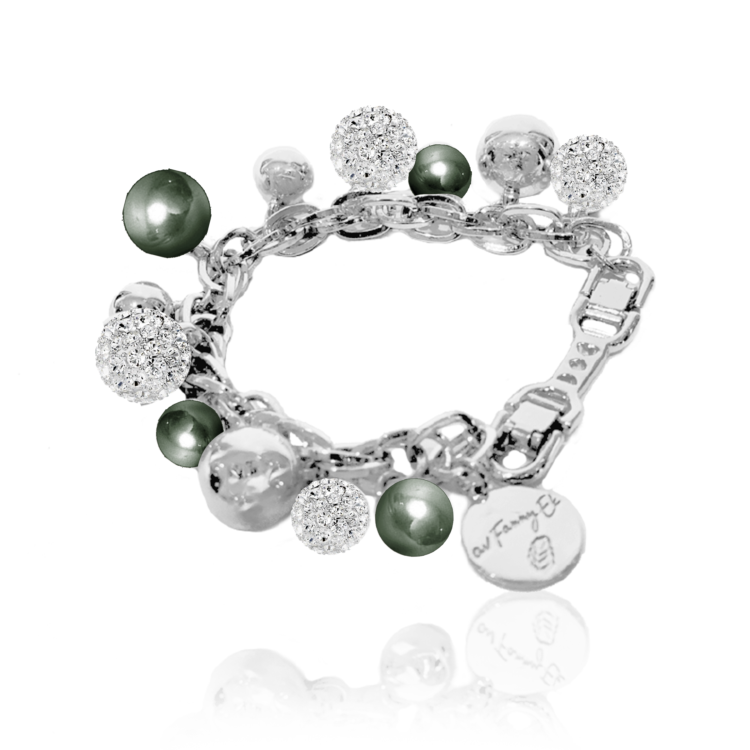 BERRY PEARL SPARKLE Armband - Skogsgrön (Förbeställning - Tidigast lev. Vecka 38)