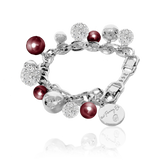 BERRY PEARL SPARKLE Armband - Vinröd (Förbeställning - Tidigast lev. Vecka 38)