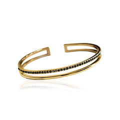 PLAIN CRYSTAL TWIN CUFF Armband - Svart
