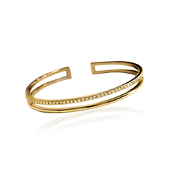 PLAIN CRYSTAL TWIN CUFF Armband - Brun