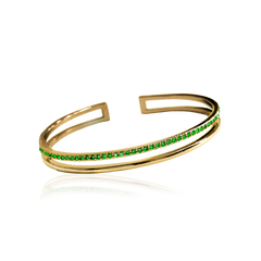 PLAIN CRYSTAL TWIN CUFF Armband - Grön