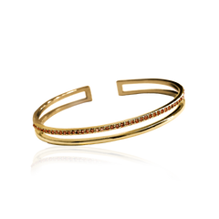 PLAIN CRYSTAL TWIN CUFF Armband - Röd