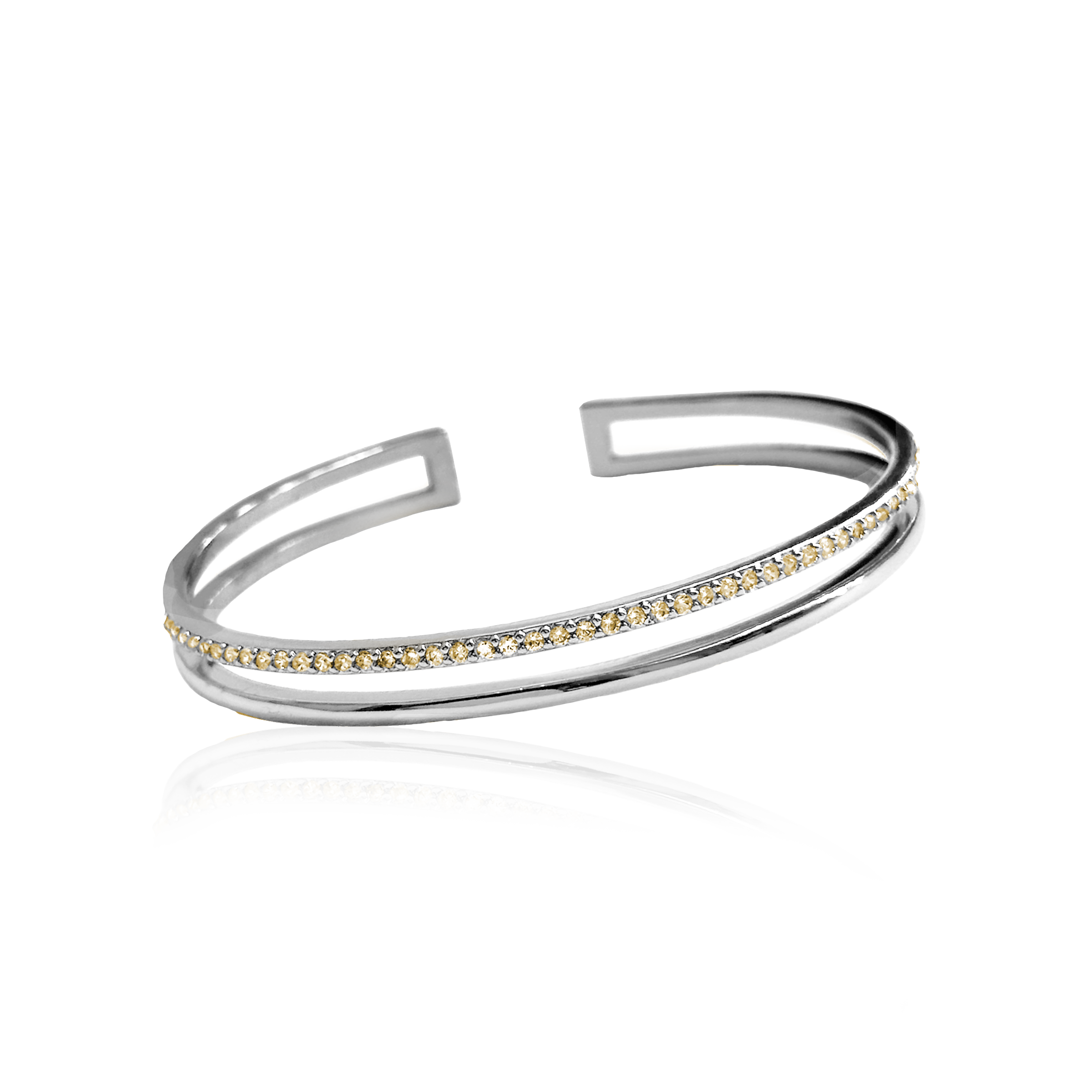 PLAIN CRYSTAL TWIN CUFF Armband - Brun