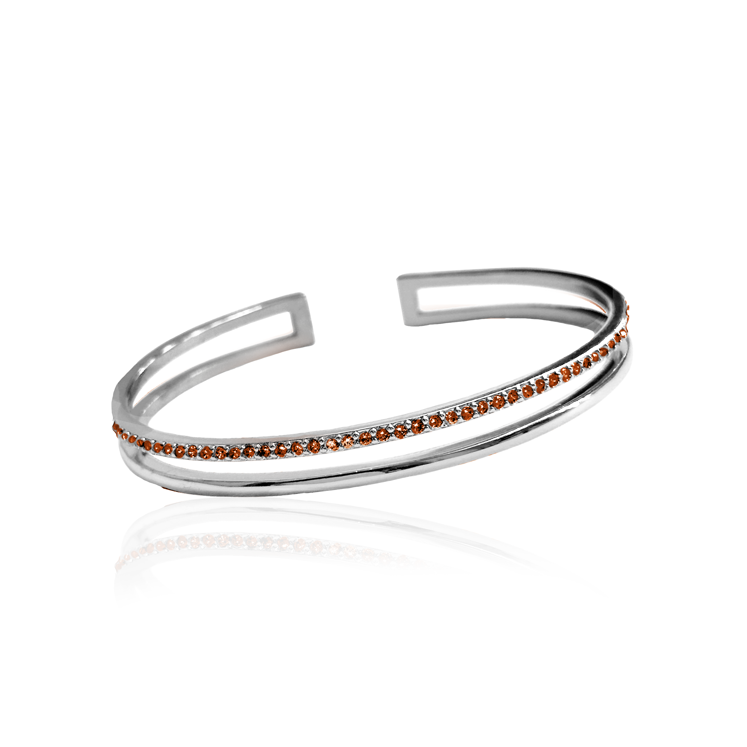PLAIN CRYSTAL TWIN CUFF Armband - Röd