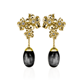 LA FLEUR TRIO MOONSTONE PEARL Örhängen - Svart