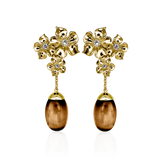 LA FLEUR TRIO MOONSTONE PEARL Örhängen - Brun