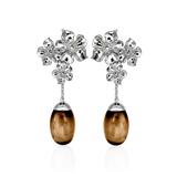 LA FLEUR TRIO MOONSTONE PEARL Örhängen - Brun