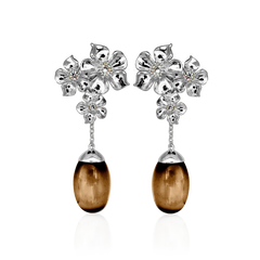 LA FLEUR TRIO MOONSTONE PEARL Örhängen - Brun