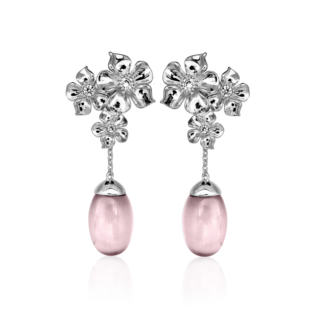 LA FLEUR TRIO MOONSTONE PEARL Earrings Light pink