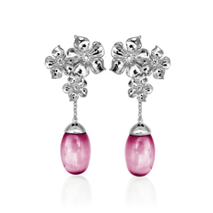 LA FLEUR TRIO MOONSTONE PEARL Örhängen Rosa