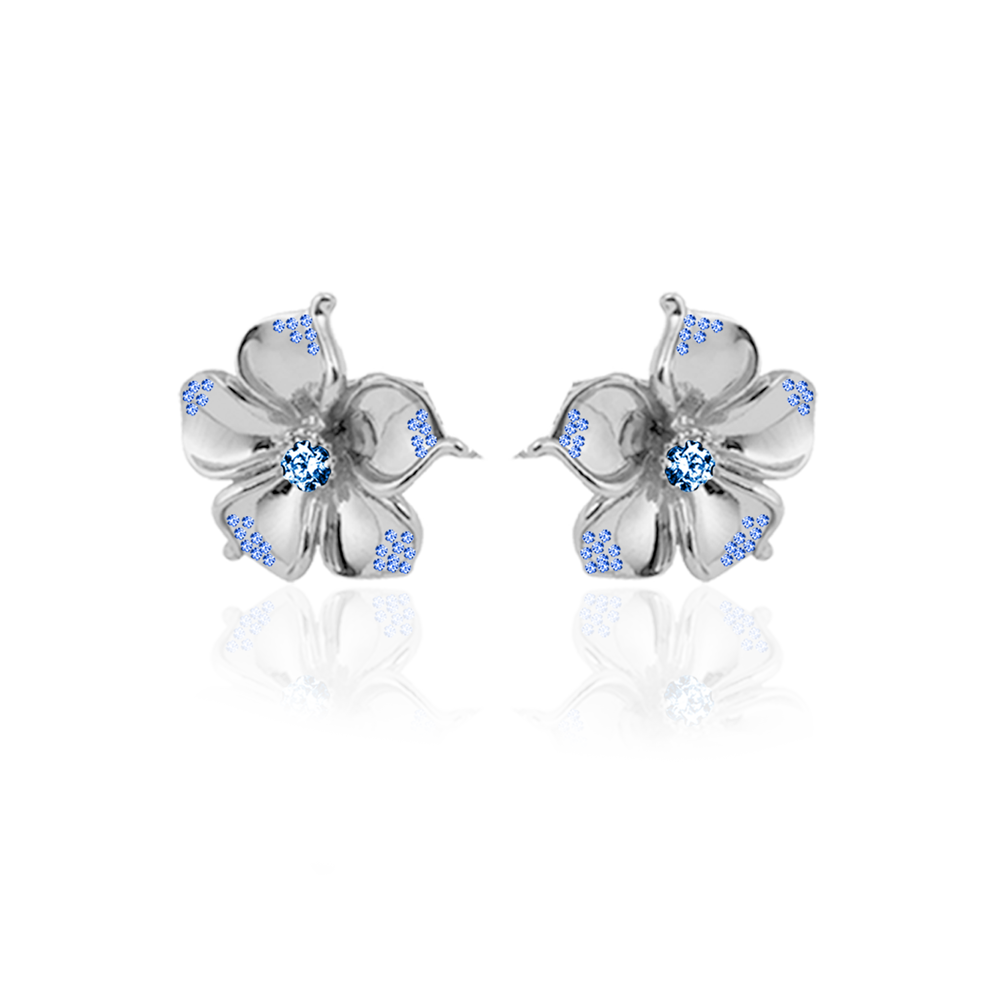 LA FLEUR CRYSTAL STUD Örhängen - Blå