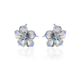 LA FLEUR CRYSTAL STUD EARRINGS - Blue
