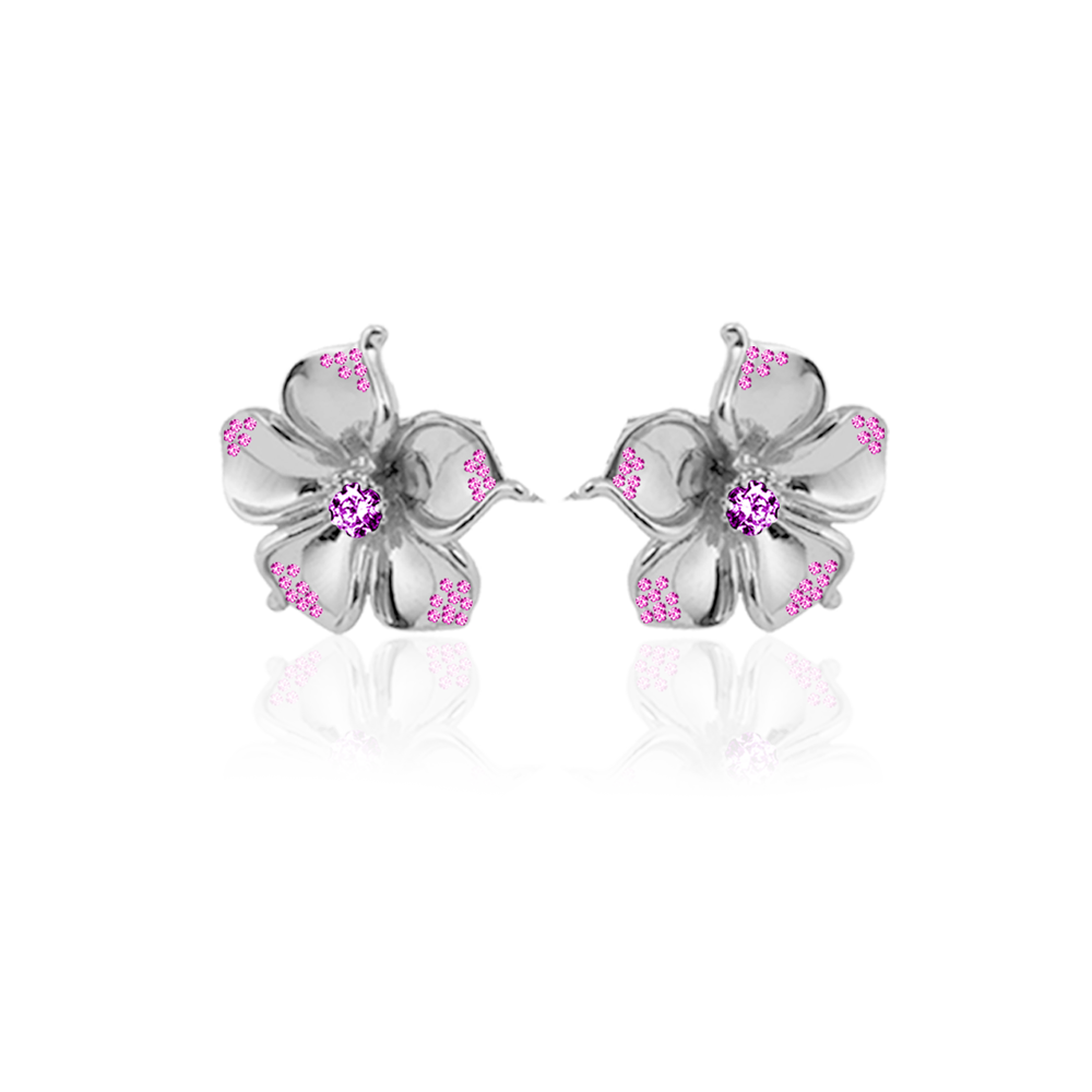 LA FLEUR CRYSTAL STUD Örhängen - Rosa