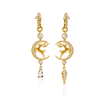 REINDEER PEARL HOOP EARRINGS