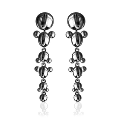 OPAL LONG EARRINGS Rhodium
