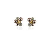 BERRY PEARL SPARKLE STUD EARRINGS - Brown (Pre-order - Earliest delivery week 38)