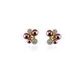 BERRY PEARL SPARKLE STUD EARRINGS - Bordeaux (Pre-order - Earliest delivery week 38)