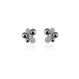 BERRY PEARL SPARKLE STUD EARRINGS - Night Green (Pre-order - Earliest delivery Week 38)