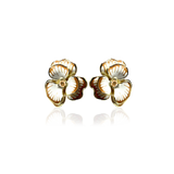 SANTORINI FLEUR STUD EARRINGS - Cappuccino