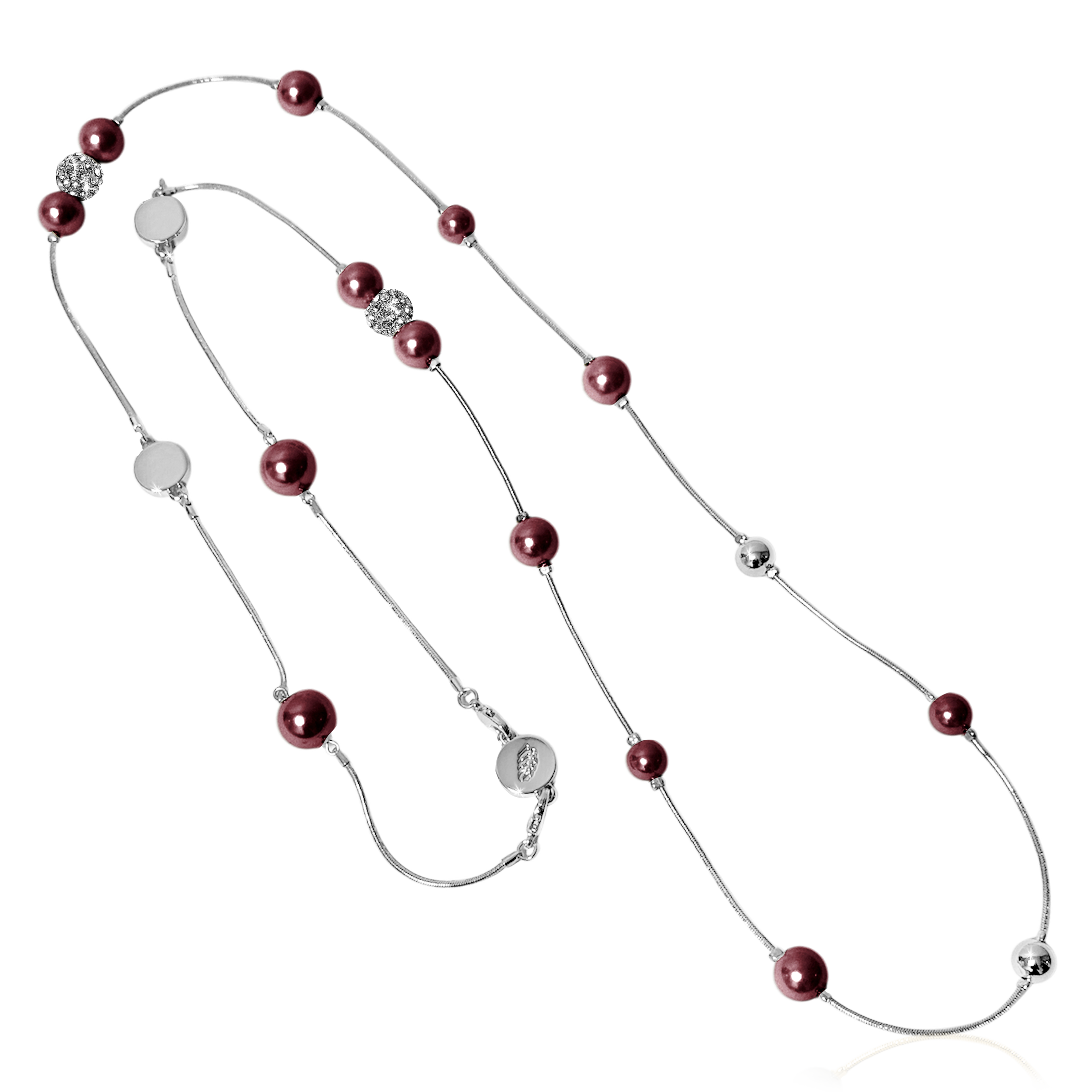 BERRY PEARL SPARKLE ICONIC Necklace - Bordeaux (Pre-order - Earliest delivery Week 38)