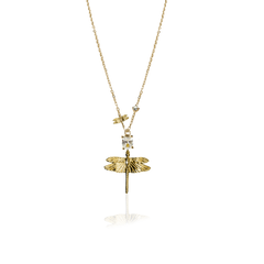 DRAGONFLY REBORN CRYSTAL PENDANT Halsband