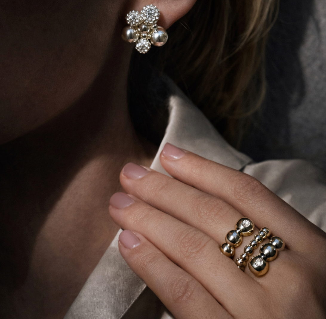 BERRY 3 SWIRL SPARKLE RING